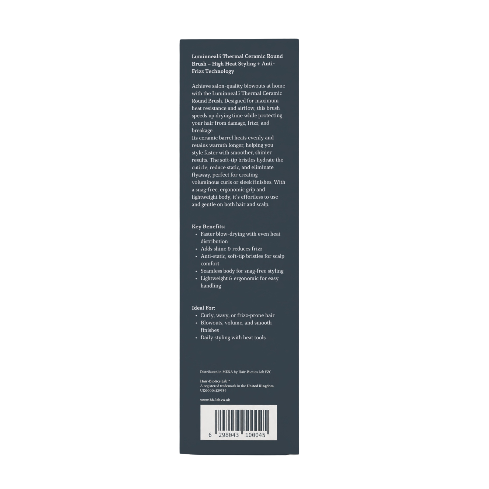 Luminneal5 Thermal Ceramic Round Brush – High Heat Styling + Anti-Frizz Technology